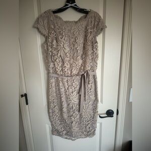 Tadashi Shoji Lace Dress with Self-Tie Belt